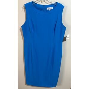 Kasper Royal Blue Sleeveless Sheath Dress Size 16 NWT